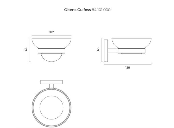 Oltens Gulfoss Såpeholder - krom/keramikk -