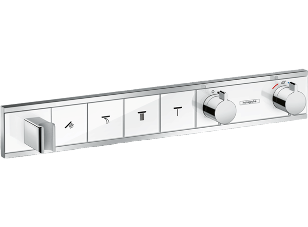 Termostatbatteri Hansgrohe RainSelect Til innbygging 4 uttak - Hvit/krom -