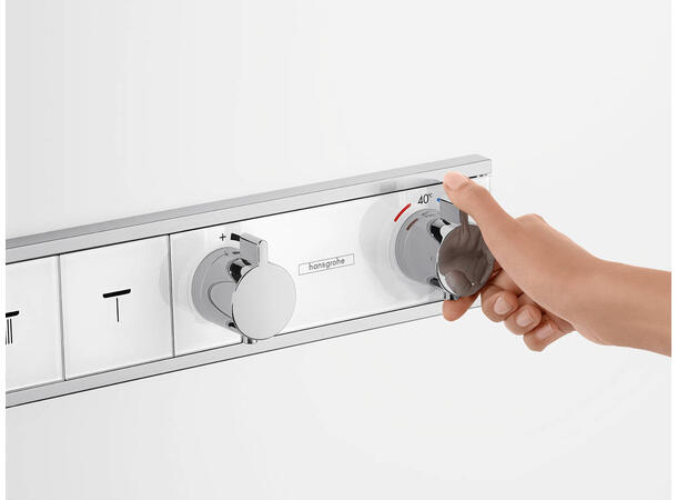 Termostatbatteri Hansgrohe RainSelect Til innbygging 4 uttak - Hvit/krom -