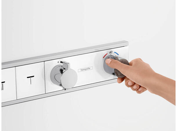 Termostatbatteri Hansgrohe RainSelect Til innbygging 4 uttak - Hvit/krom -