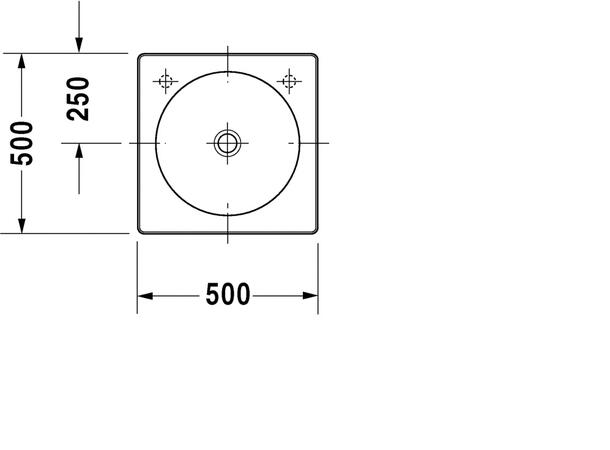 Toppmontert Servant Duravit Architec 50 cm - hvit