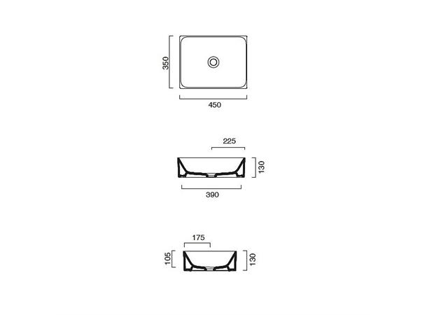 Toppmontert servant Catalano New Zero 45 45x35 cm - Hvit - Cataglaze