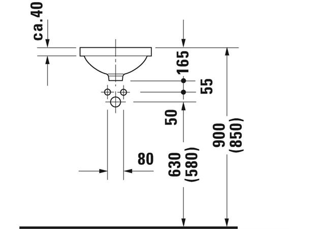 Underlimt Servant Duravit Architec 32.5 cm - hvit