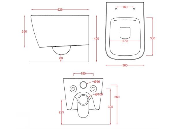 Vegghengt toalett Art Ceram A16 Rimless - Hvit -