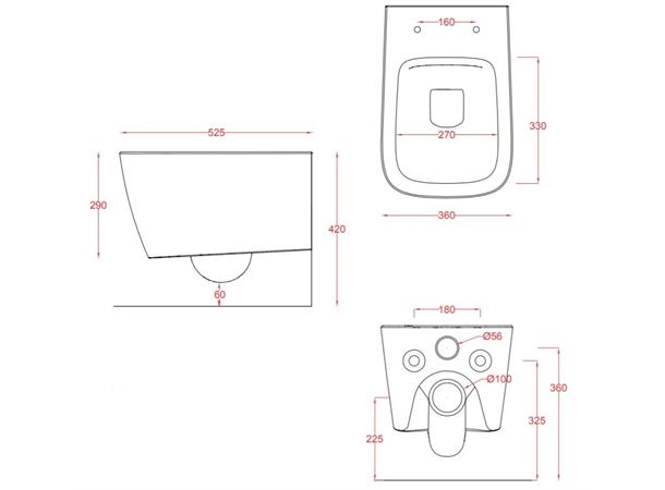 Vegghengt toalett Art Ceram A16 Rimless - Hvit -