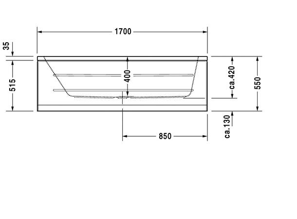 Badekar Duravit D-Code 170x70cm hvit