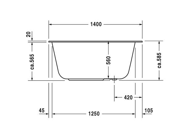 Badekar Duravit DuraStyle 140x80cm hvit