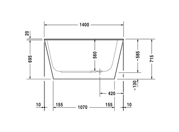 Badekar Duravit DuraStyle 140x80cm hvit