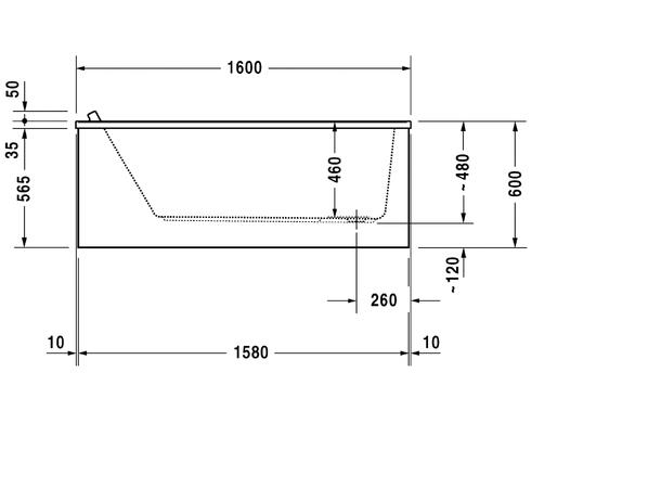 Badekar Duravit Starck 160x70cm hvit