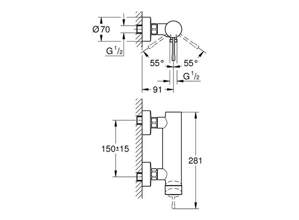 Dusjbatteri Grohe Essence Krom