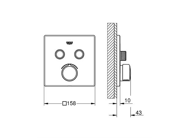 Grohe SmartControl Skjult mikser Til innbygging - Krom -