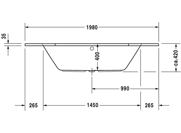 Hjørnebadekar Duravit D-Code 140x140cm hvit