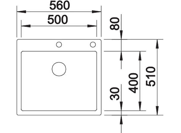 Kjøkkenvask Blanco Claron 500-IF/A Rustfrittstål - 56x51cm - Durinox stål