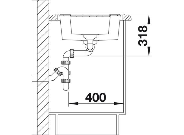 Kjøkkenvask Blanco Metra 6 Silgranit PuraDur 61.5x50cm - Antrasitt