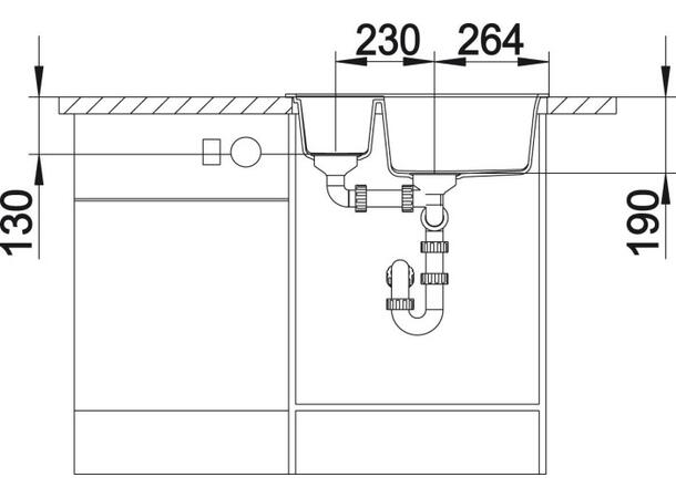 Kjøkkenvask Blanco Metra 6 Silgranit PuraDur 61.5x50cm - Antrasitt