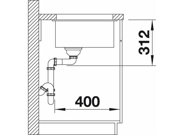 Kjøkkenvask Blanco Subline 700-U Silgranit PuraDur - 73x46cm - Hvit