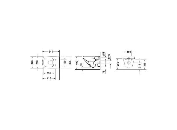 Sett Duravit DuraStyle Rimlessl + Soft-close toaelttsete Hvit