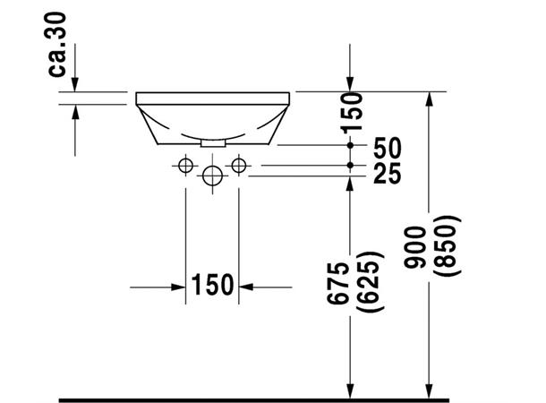 Underlimt Servant Duravit Architec 40 cm - hvit