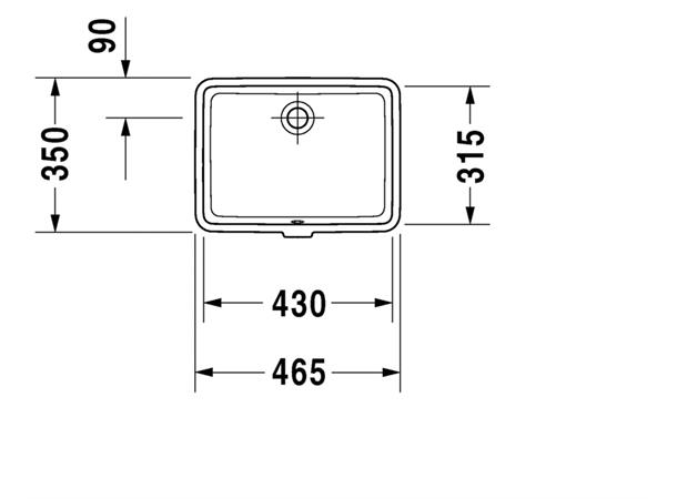 Underlimt Servant Duravit Vero WonderGliss - 43 x 31.5 cm - hvit