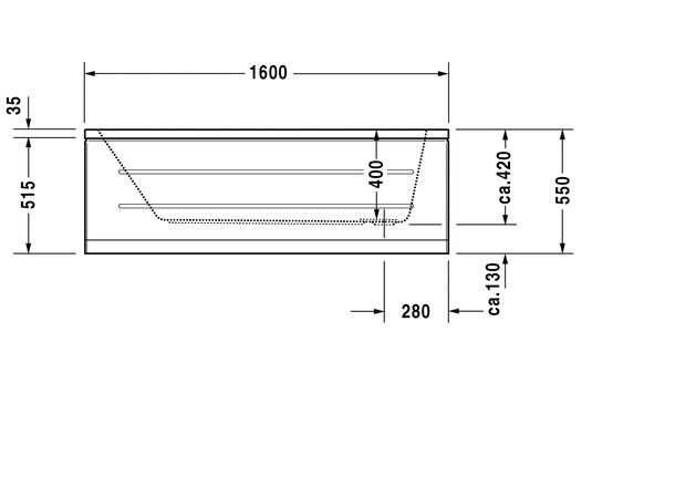 Badekar Duravit D-Code 160x70cm hvit