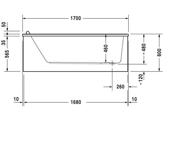 Badekar Duravit Starck 170x90cm hvit