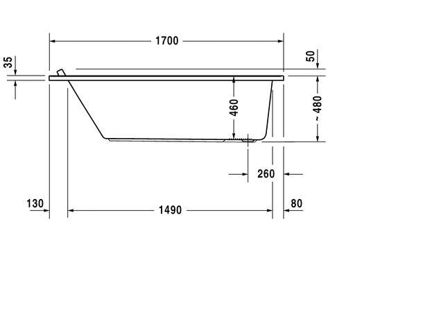 Badekar Duravit Starck 170x90cm hvit