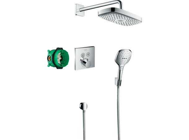 Dusjpakke Raindance Select E Hansgrohe 300 2jet Med termostat krom