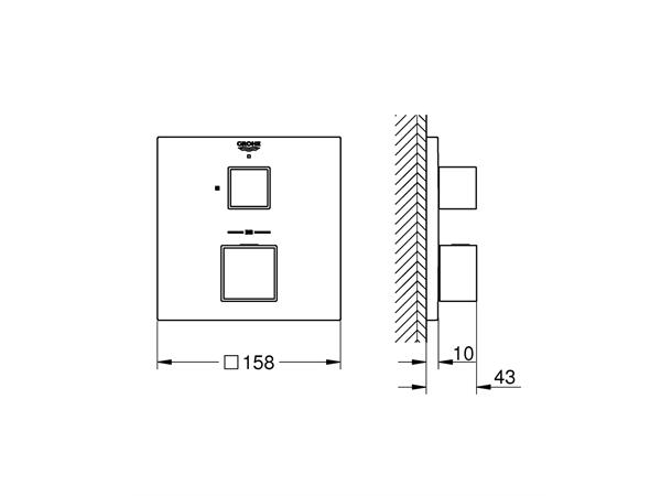 Grohe Grohtherm Cube med termostat Innbygging dusjbatteri - Krom -