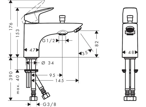 Hansgrohe Kar-/dusjbatteri Logis - Krom -