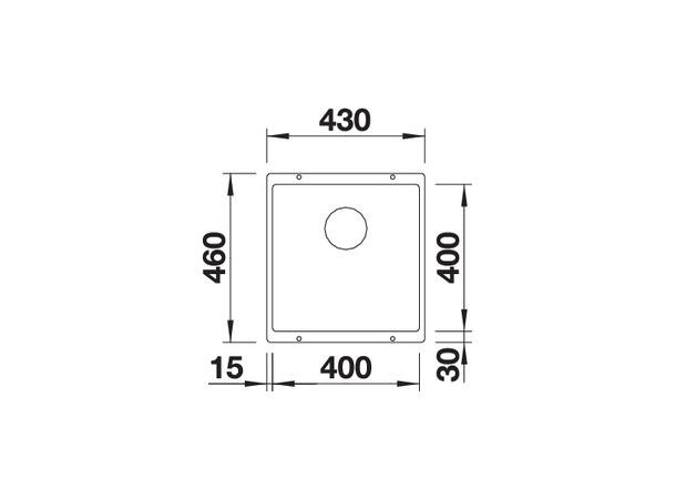 Kjøkkenvask Blanco Subline 400-U Silgranit PuraDur - 43x46cm - Antrasitt