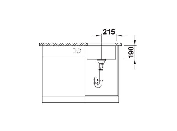 Kjøkkenvask Blanco Subline 400-U Silgranit PuraDur - 43x46cm - Antrasitt