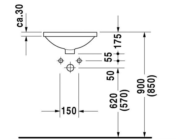 Underlimt Servant Duravit Architec 40 cm - hvit