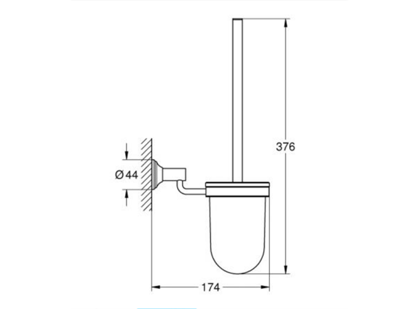 Toalettbørste Grohe Essentials Authentic krom/glass