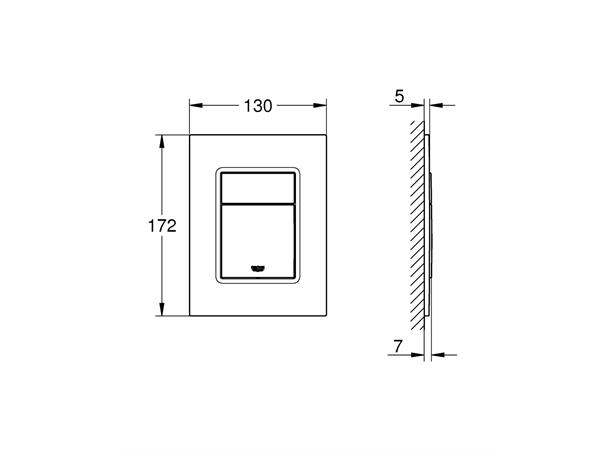 Grohe Betjeningsplate Skate Cosmopolitan S - Nikkel matt