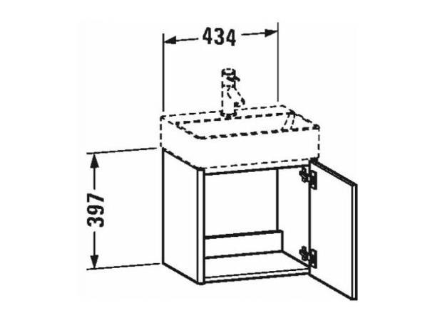 Duravit Xsquare Servantskap med 1 skuff - Hvit matt -