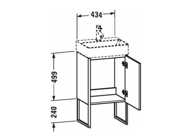 Duravit Xsquare Servantskap med 1 skuff - Hvit matt -