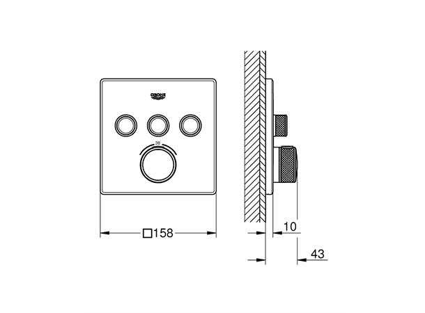 Grohe Dusjabtteri GROHTHERM SMARTCONTROL Hard graphite