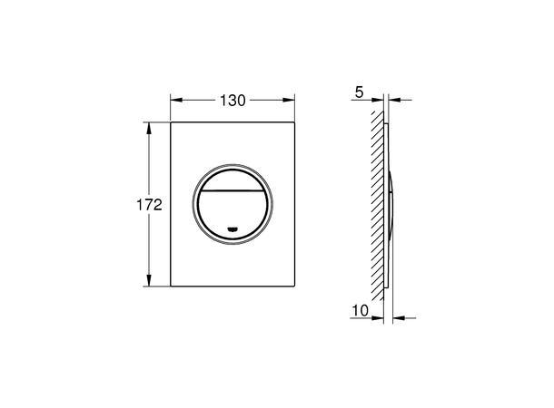 Grohe Betjeningsplate Nova CosmopolitanS Nikkel matt