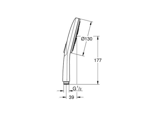 Hånddusj Grohe Rainshower130 SmartActive Brushed Hard Graphite