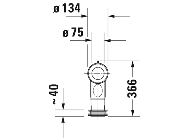 Tilbehør Duravit Vario tilslutningssett Til loddrett avløp - Ø 100 mm
