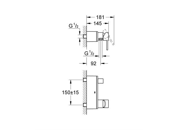 Dusjbatteri Grohe Allure - Krom -