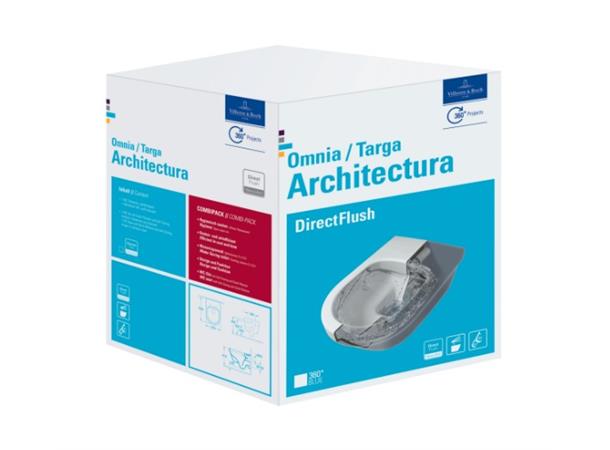 Vegghengt toalett V&B Architectura 37x53cm M/toalettsete DirectFlush C+