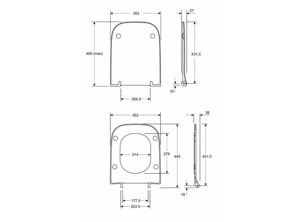 Vegghengt toalett Kolo Modo Rimless 35x54cm - Rimless - Reflex - Hvit