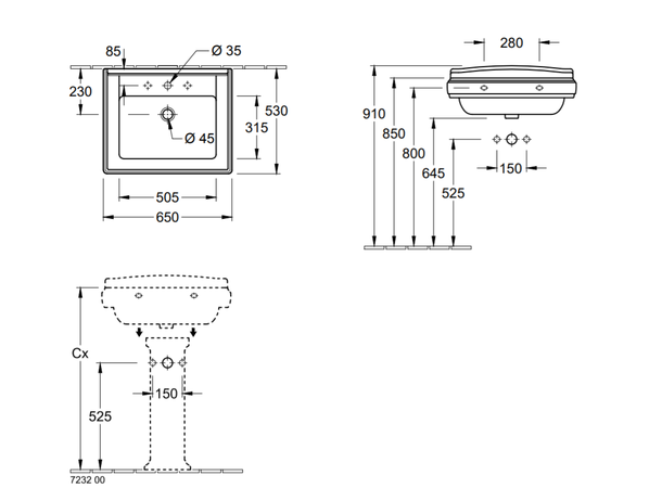 Vegghengt Servant V&B Hommage CeramicPlus Star White 65x53 cm