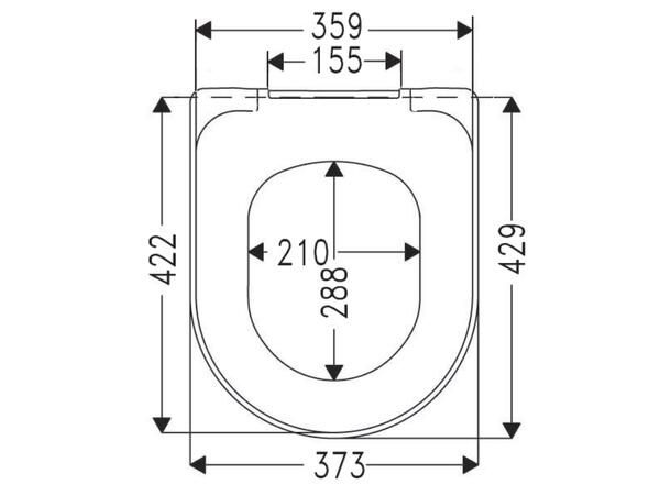 Vegghengt toalett V&B Architectura Hvit 37x53cm DirectFlush M/toalettsete C+