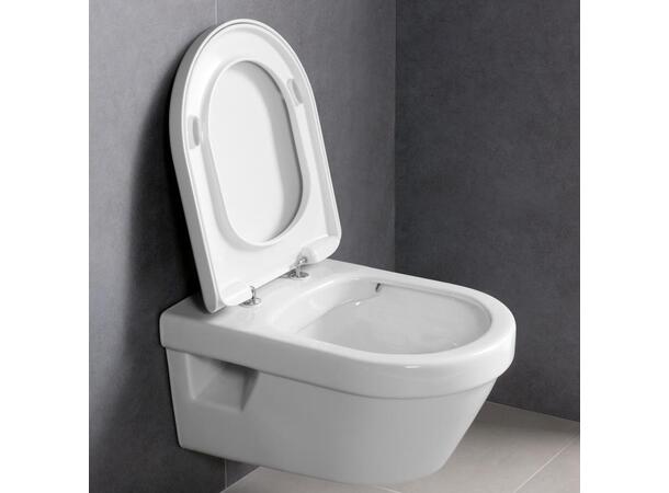 Vegghengt toalett V&B Architectura Hvit 37x53cm DirectFlush M/toalettsete C+