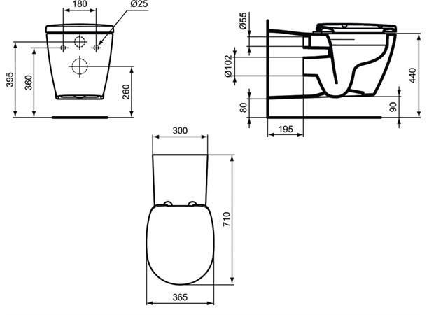 Vegghengt toalett Ideal Standard Connect Freedom Rimless