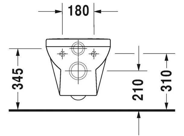 Vegghengt toalett Duravit DuraStyle 36.5x54 cm - Rimless - Uten lokk - Hvit