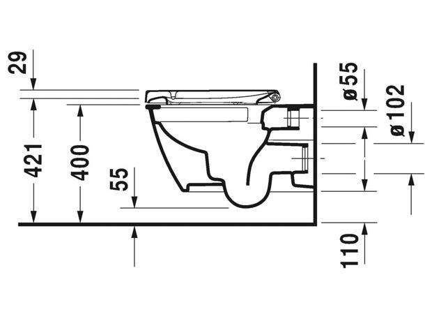 Vegghengt toalett Duravit Darling New Rimless HygieneGlaze