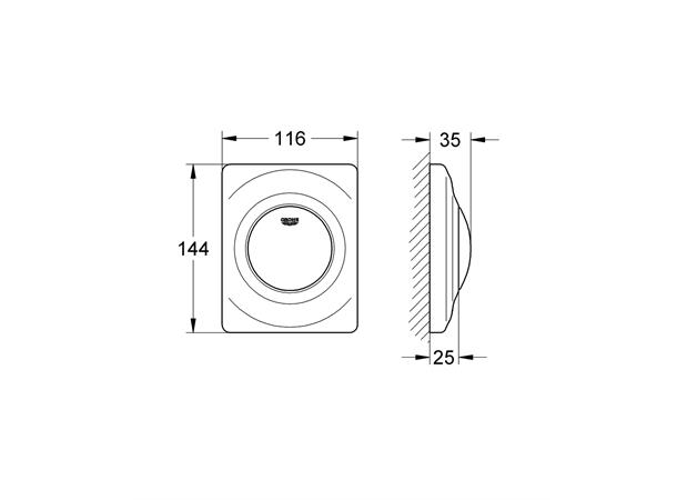 Betjeningsplate Grohe Surf til urinal